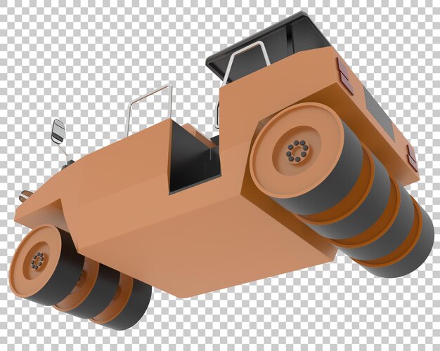 Compactador en la ilustración de renderizado 3d de fondo transparente