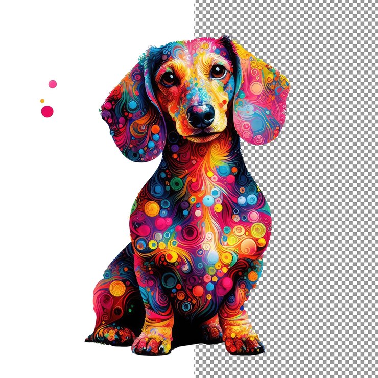 PSD compañero canino png listo para el aislamiento de un adorable perro