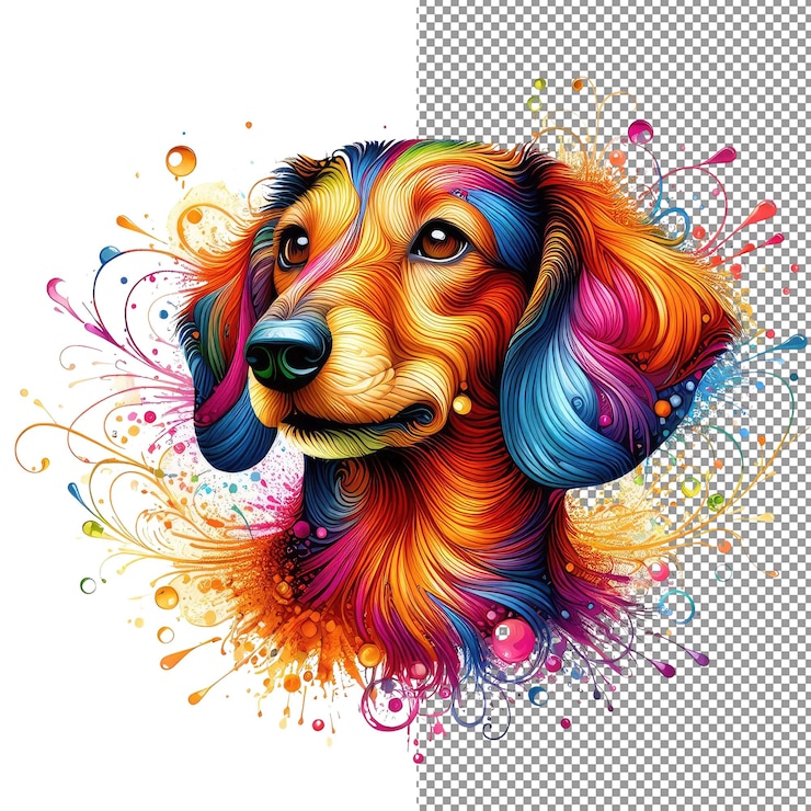 PSD compañero canino png listo para el aislamiento de un adorable perro
