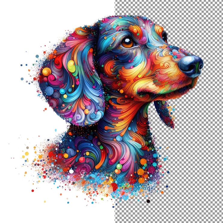PSD compañero canino png listo para el aislamiento de un adorable perro