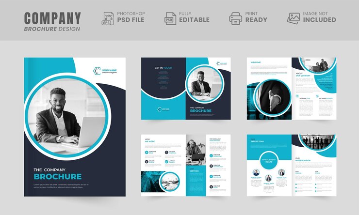 PSD company profile cover pages brochure