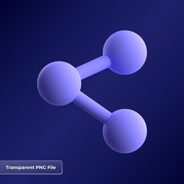 PSD compartilhar ilustração de ícone 3d