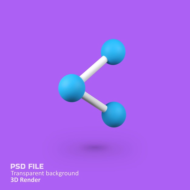 Compartir el archivo aislado ilustración del icono de renderización 3D