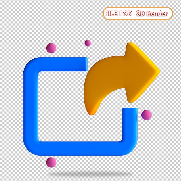 PSD compartir icono 3d
