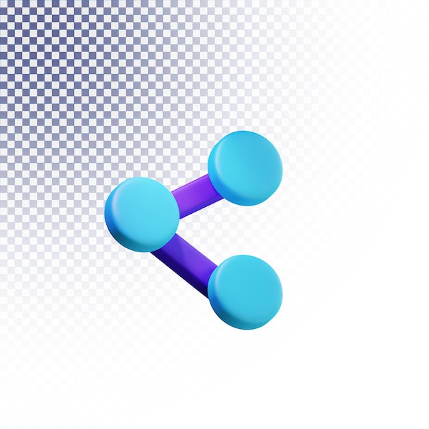 PSD compartir icono de alta calidad 3d prestados concepto aislado