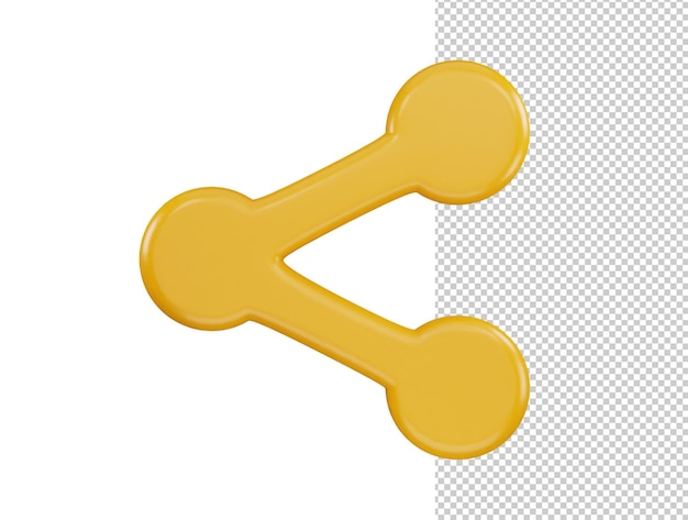 compartir el icono de la ilustración vectorial de renderización 3D