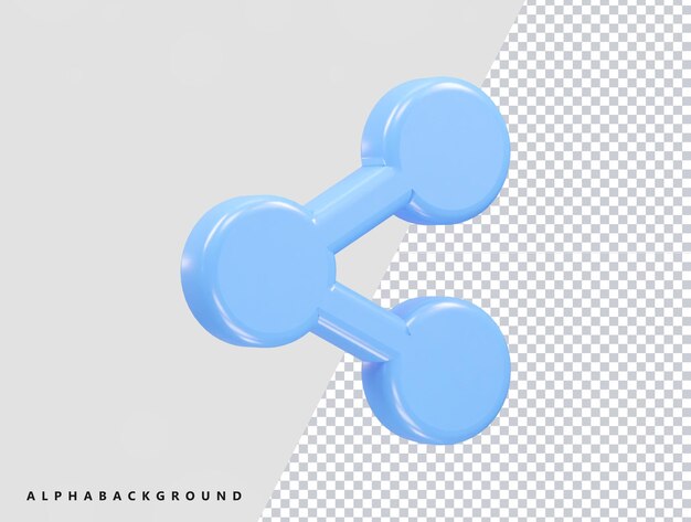 Compartir el icono del vector de representación 3D transparente