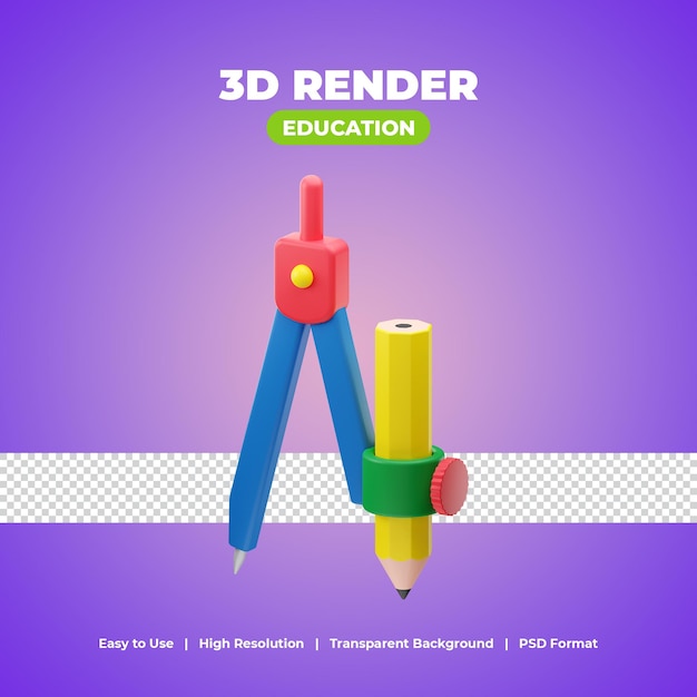 Compas D'étrave Avec Illustration D'icône De Rendu 3d