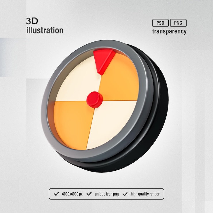 PSD compass adventure tour concept game asset icon renderizado en 3d aislado ilustración
