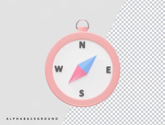 compass icon vector 3d rendering transparent