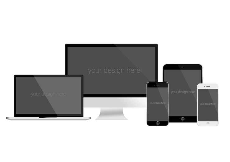 PSD compilação de mockup de dispositivo caixa de software de tablet computador laptop e smartphone mockup showcase