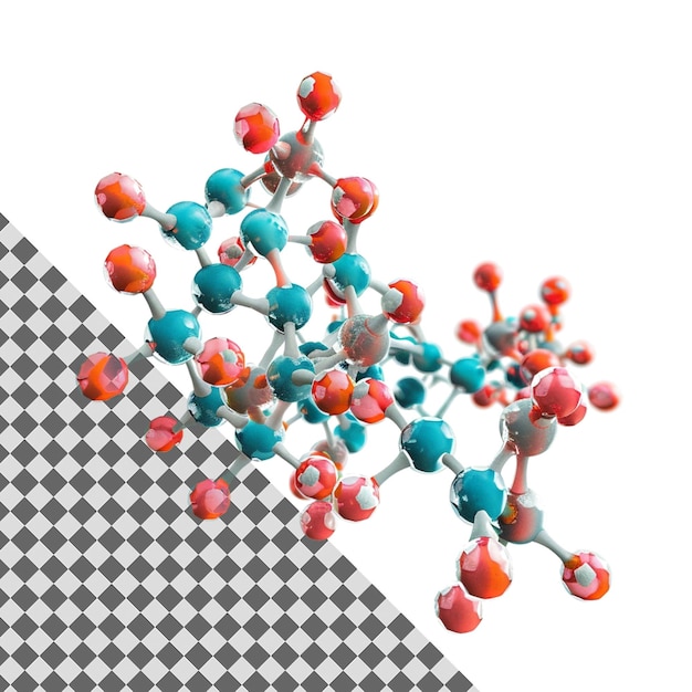 Complesso di attomiosina su sfondo trasparente Visualizzazione dettagliata delle proteine di contrazione muscolare
