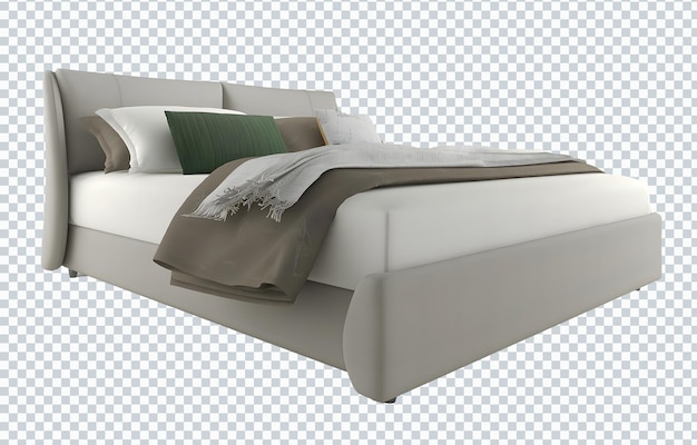 Completo biancheria da letto verde kaki chiaro, letto, prospettiva