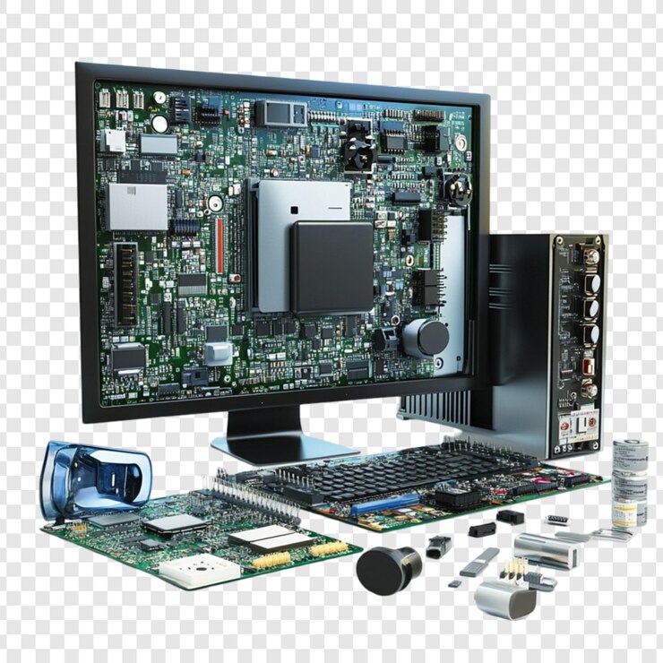 PSD componentes de computadoras y placas de circuitos tecnología hardware de visualización