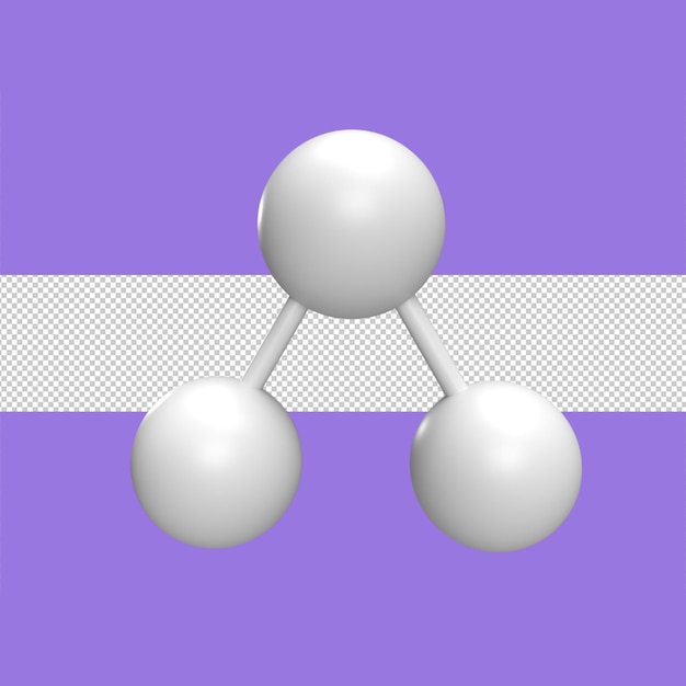 Composants Atomiques 3d Icône Modèle Dessin Animé Style Concept Rendu Illustration