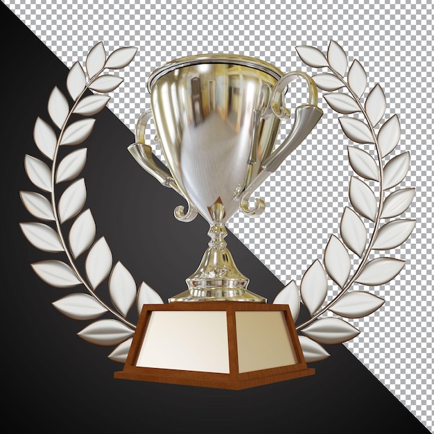 PSD composição 3d da copa do troféu do prêmio de prata isolada