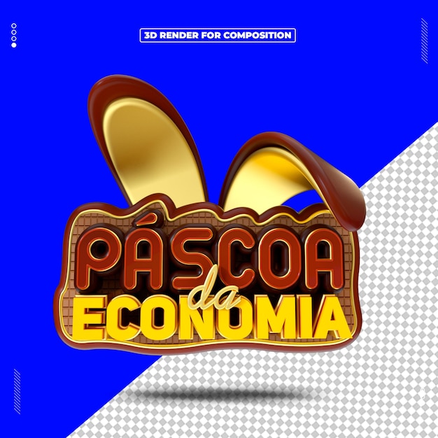 Composição 3D de Feliz Páscoa.