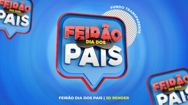 Composição 3d na venda portuguesa do dia dos pais