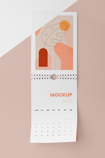 Composição criativa de calendário de mock-up