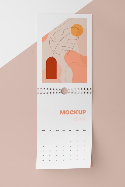 PSD composição criativa de calendário de mock-up