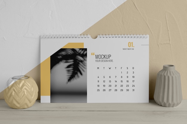 Composição criativa de calendário de mock-up