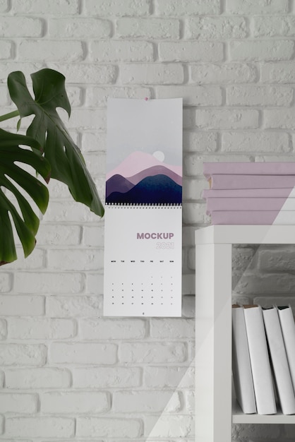 Composição criativa de calendário de mock-up