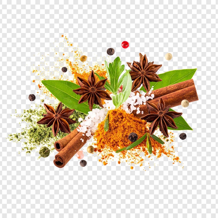 PSD composição da mistura de especiarias aromáticas