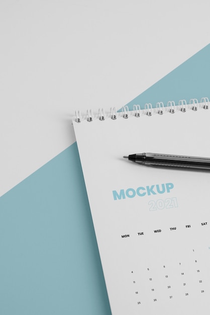 PSD composição de calendário de mock-up minimalista