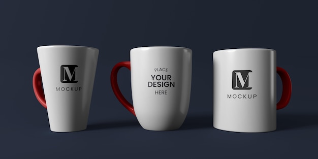 Composição de canecas de café mínimas