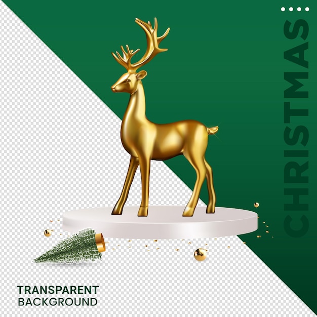 PSD composição de elementos de natal ilustração 3d fundo transparente