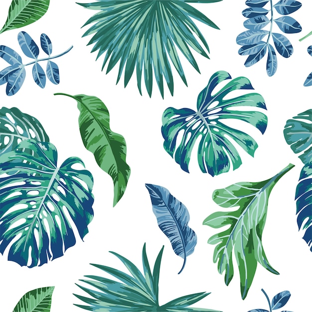 Composição de folhas tropicais