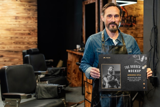 Composição de maquete de barbearia