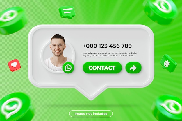 Composição de renderização 3d de banner de perfil do Whatsapp