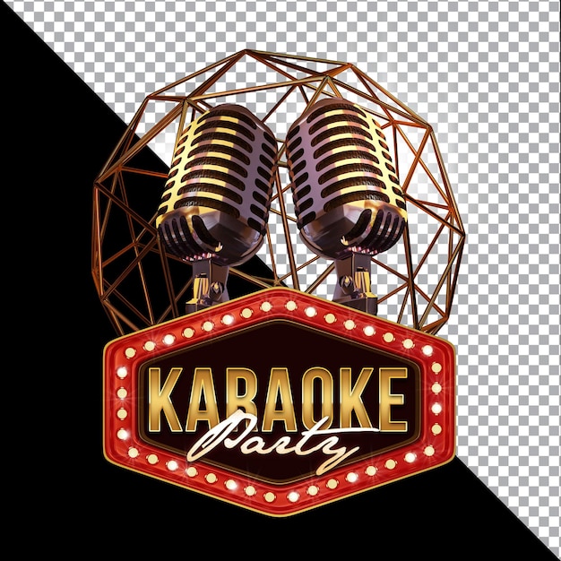 Composição de renderização 3D de karaokê isolada