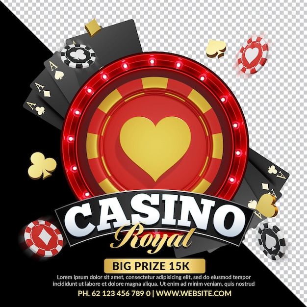 Composição de renderização 3D do Casino Royal Night Event