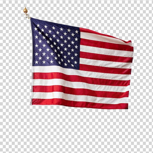 Composição de uma bandeira americana branca em fundo transparente