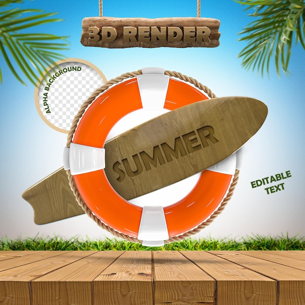composição de vendas de verão flutuante 3d