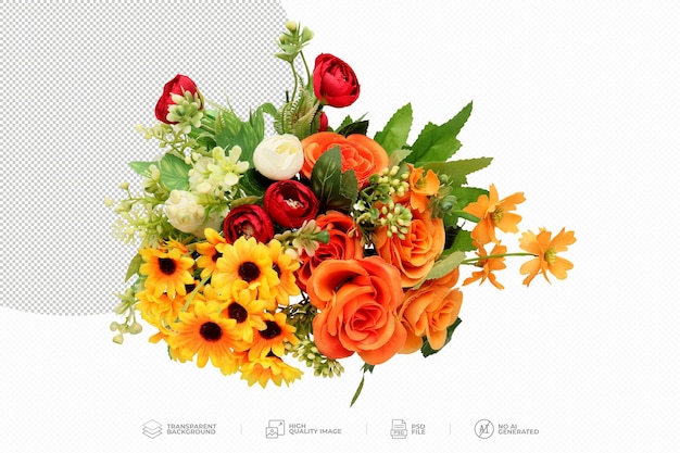 PSD composição floral festiva em fundo transparente