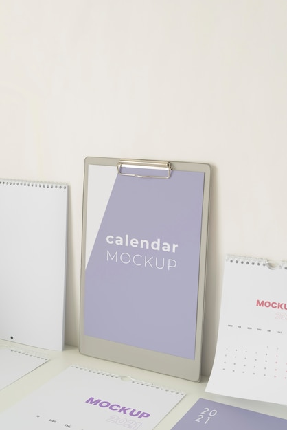 PSD composição mínima de mock-up de calendário