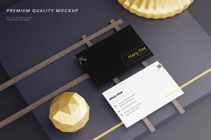Composição minimalista e elegante de maquete de cartão de visita