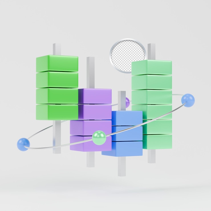 PSD composición 3d abstracta con cubos geométricos