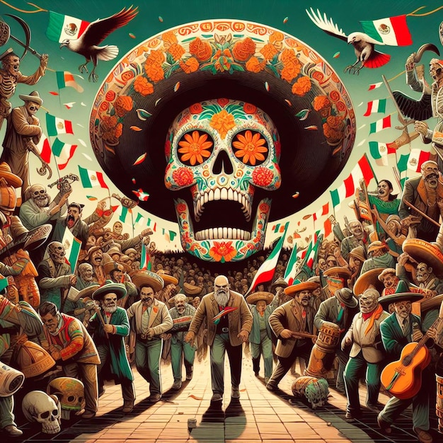 PSD composición para el concepto de cinco de mayo vista superior