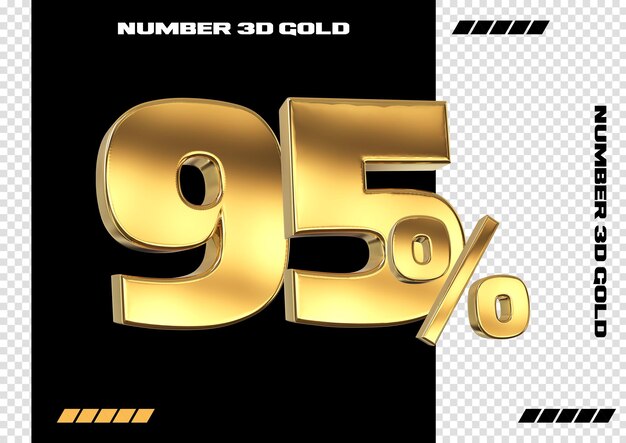 Composición creativa de descuento 3d Símbolo de venta de oro con objetos decorativos