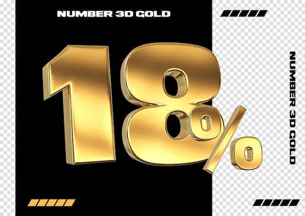 Composición creativa de descuento 3d Símbolo de venta de oro con objetos decorativos