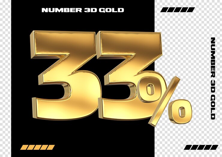 PSD composición creativa de descuento 3d símbolo de venta de oro con objetos decorativos