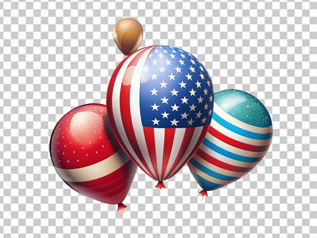 Composición del día de la independencia de los estados unidos con globos 2d