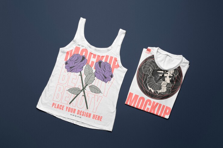PSD composición del diseño de maqueta de sudadera y camiseta.