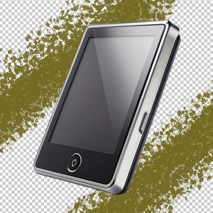 PSD composición elegante del teléfono inteligente aislada sobre un fondo transparente