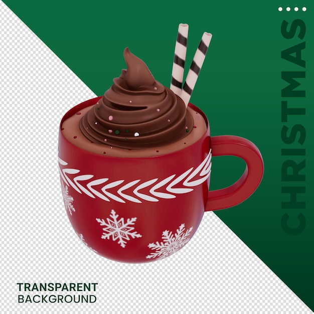 Composición de elementos de Navidad Ilustración 3D fondo transparente