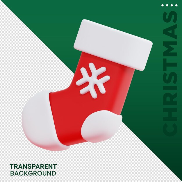 Composición de elementos de navidad ilustración 3d fondo transparente